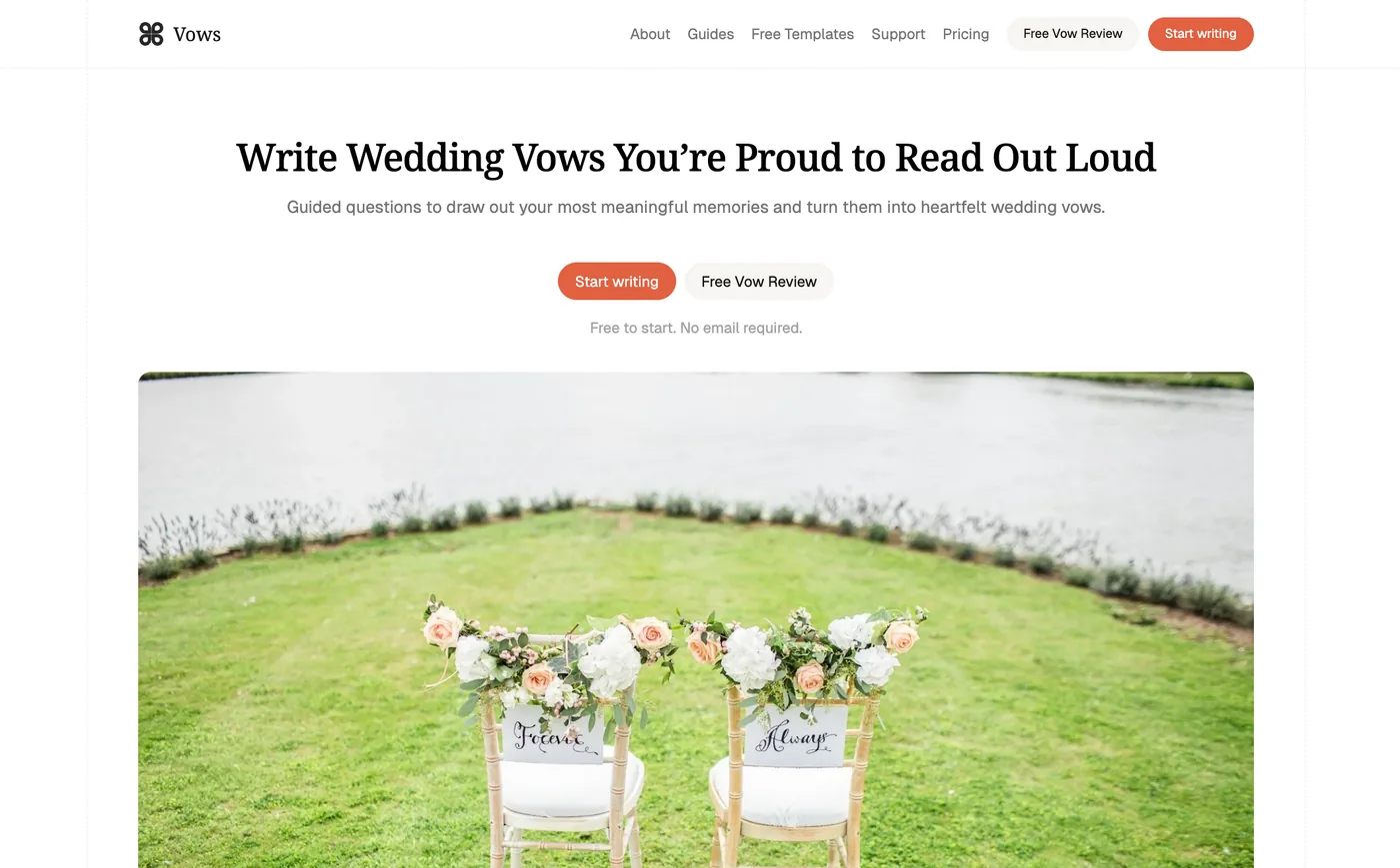 Practicing wedding vows before ceremony